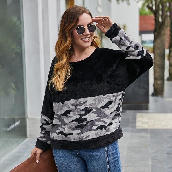 plus size t-shirt autumn flannel women long sleeve fleece clothing camouflage sweatshirt female casual o-neck curv pullover blouses, Black
plus size t-shirt autumn flannel women long sleeve fleece clothing camouflage sweatshirt female casual o-neck curv pullover blouses, Black