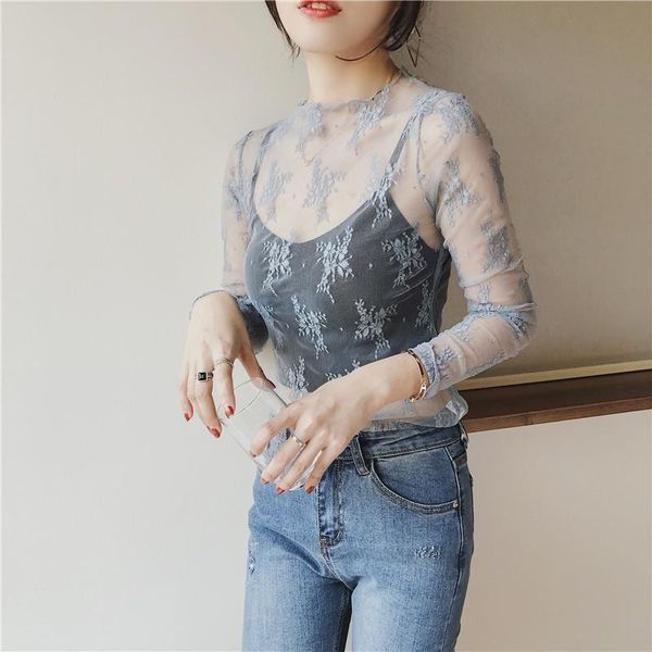 summer women lace floral embroidery blouses shirt ladies mesh transparent elegant see-through black women's & shirts, White
summer women lace floral embroidery blouses shirt ladies mesh transparent elegant see-through black women's & shirts, White