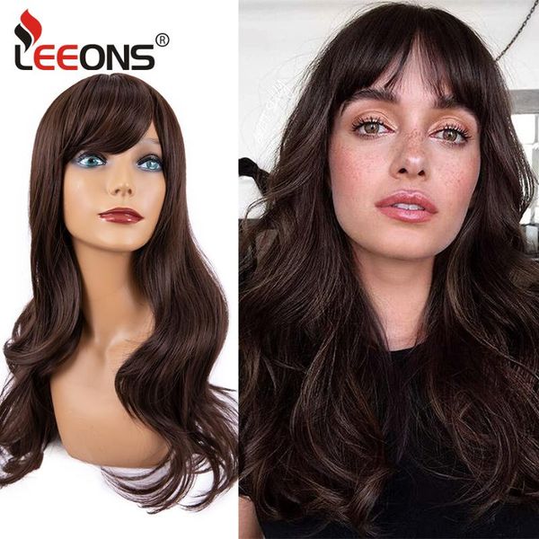 synthetic wigs leeons long wavy light brown middle part hair with bangs high temperature fiber for women daily party, Black
synthetic wigs leeons long wavy light brown middle part hair with bangs high temperature fiber for women daily party, Black