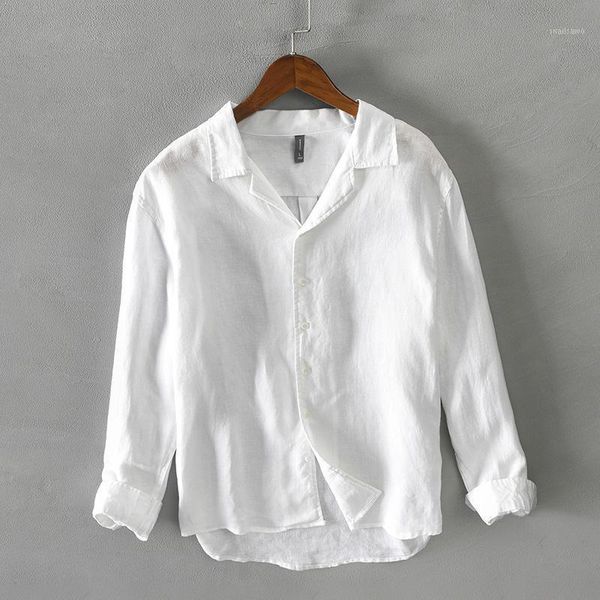men's casual shirts handsome men solid color long sleeve notched collar japan style slim soft healthy linen shirt businessman bottoming, White;black
men's casual shirts handsome men solid color long sleeve notched collar japan style slim soft healthy linen shirt businessman bottoming, White;black