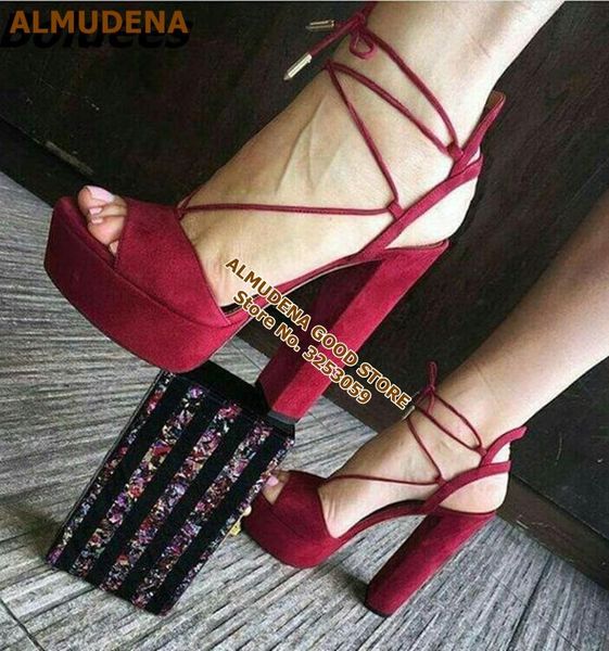 gorgeous red suede chunky heel platform sandals open toe lace-up cross strappy dress shoes pumps dropship plus size45, Black
gorgeous red suede chunky heel platform sandals open toe lace-up cross strappy dress shoes pumps dropship plus size45, Black