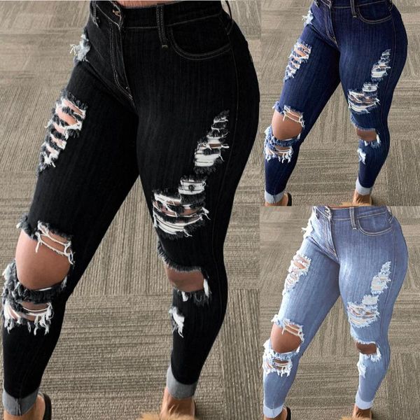 women's jeans womens high waist skinny pants elastic jeggings casual plus size wash holes denim thin trousers pantalon, Blue
women's jeans womens high waist skinny pants elastic jeggings casual plus size wash holes denim thin trousers pantalon, Blue