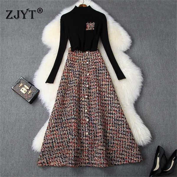 women's fashion autumn winter 2 piece dress set female party outfits black sweater and long tweed woolen skirt suit et 211106, White
women's fashion autumn winter 2 piece dress set female party outfits black sweater and long tweed woolen skirt suit et 211106, White