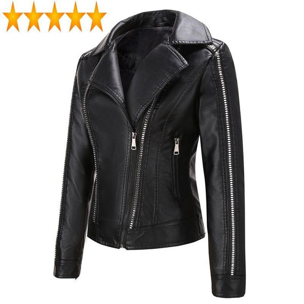 women's leather & faux short korean ayusnue pu motorcycle biker jacket women coat jaqueta de couro 6666 kj3069, Black
women's leather & faux short korean ayusnue pu motorcycle biker jacket women coat jaqueta de couro 6666 kj3069, Black