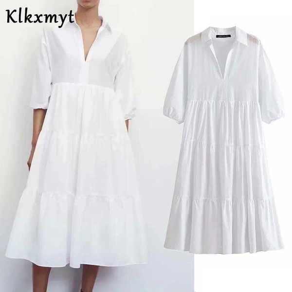 klkxmyt za dress women summer fashion white midi woman casual short sleeve loose female party es vestido 210527, Black;gray
klkxmyt za dress women summer fashion white midi woman casual short sleeve loose female party es vestido 210527, Black;gray