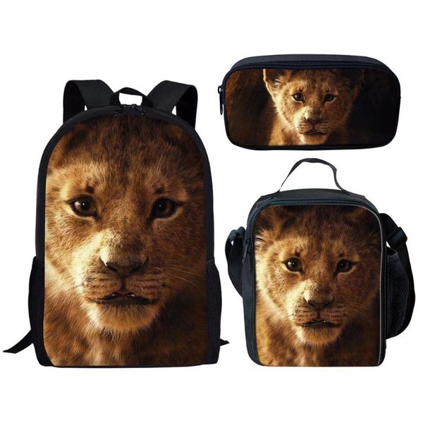 3pcs/set king lion 3d print school bags for boys girls kids backpack children schoolbag custom book bag student bookbag mochilas
3pcs/set king lion 3d print school bags for boys girls kids backpack children schoolbag custom book bag student bookbag mochilas