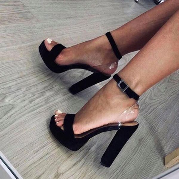 sandals transparent pvc patchwork chunky heel high platform black suede square heels shoes ankle strap open toe summer shoe
sandals transparent pvc patchwork chunky heel high platform black suede square heels shoes ankle strap open toe summer shoe