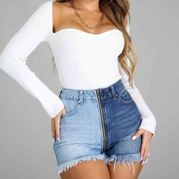women bicolor denim shorts slim ripped burr patchwork jeans femme high waist skinny tassel vintage y2k short trousers, White;black
women bicolor denim shorts slim ripped burr patchwork jeans femme high waist skinny tassel vintage y2k short trousers, White;black