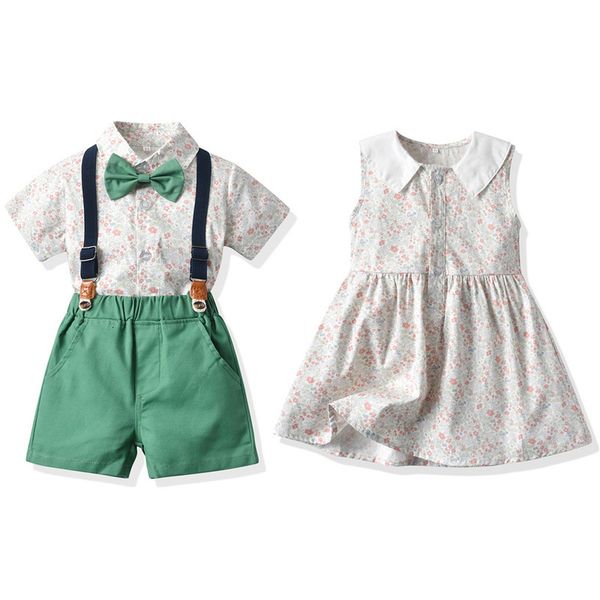 children's floral short sleeve shirt summer boys' cardigan with two-piece shorts set of summer children's wear, Blue
children's floral short sleeve shirt summer boys' cardigan with two-piece shorts set of summer children's wear, Blue