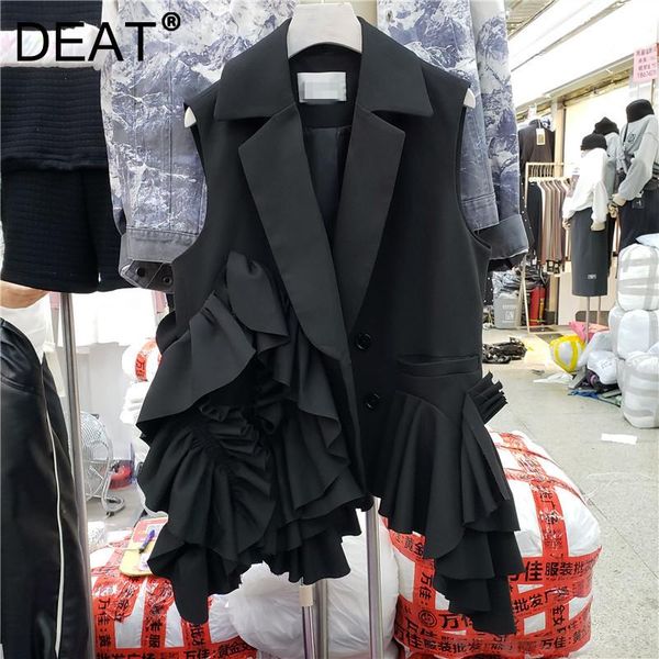 women's vests deat women black personality ruffles pleated coat vest arrivals fashion temperament spring autumn 2021 11d1994, Black;white
women's vests deat women black personality ruffles pleated coat vest arrivals fashion temperament spring autumn 2021 11d1994, Black;white