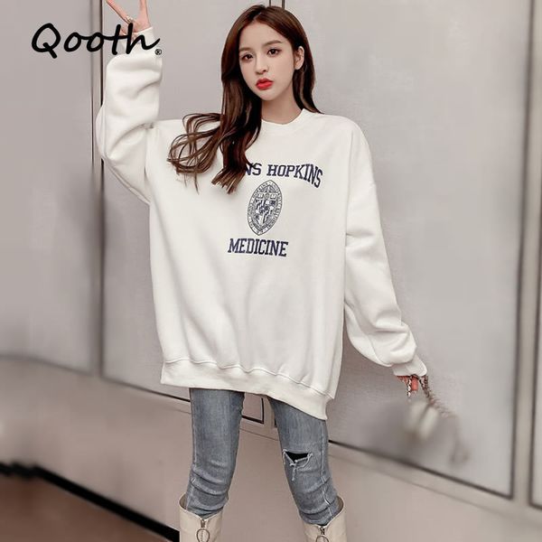 qooth autumn women's loose sweatshirts cotton letter medium length full sleeve coat o neck casual female student qt351 210518, Black
qooth autumn women's loose sweatshirts cotton letter medium length full sleeve coat o neck casual female student qt351 210518, Black