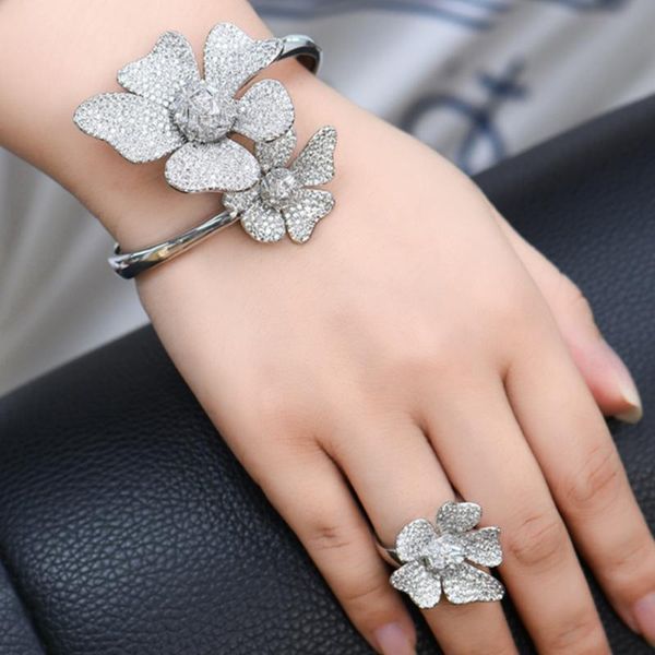 earrings & necklace kellybola gorgeous brand flowers adjustable openning bangle ring jewelry set for women important occasion party noble sy, Silver
earrings & necklace kellybola gorgeous brand flowers adjustable openning bangle ring jewelry set for women important occasion party noble sy, Silver