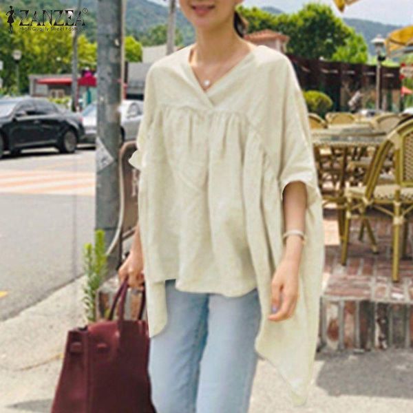 women's blouses & shirts womens irregular tunic 2021 summer solid v neck blusa zanzea elegant short sleeve pullover casual cotton patc, White
women's blouses & shirts womens irregular tunic 2021 summer solid v neck blusa zanzea elegant short sleeve pullover casual cotton patc, White