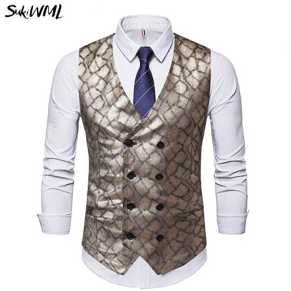 men's vests sukwiml dress for men 2021 slim fit stamping mens suit vest double-breasted male waistcoat gilet homme, Black;white
men's vests sukwiml dress for men 2021 slim fit stamping mens suit vest double-breasted male waistcoat gilet homme, Black;white