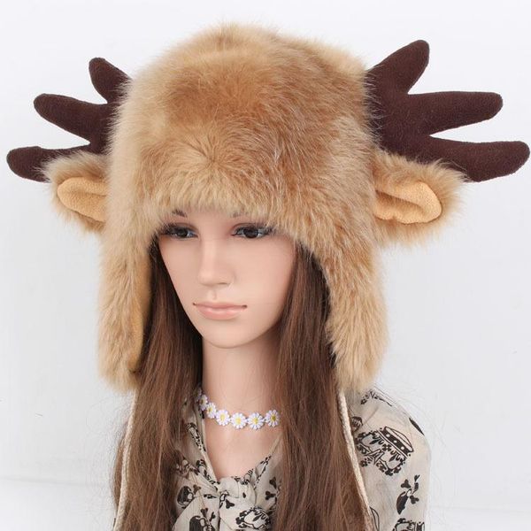 berets wholesale winter warm bomber hats caps with two hairball girls lovely cartoon antlers/ ears cap fur cashmere hat men women, Blue;gray
berets wholesale winter warm bomber hats caps with two hairball girls lovely cartoon antlers/ ears cap fur cashmere hat men women, Blue;gray