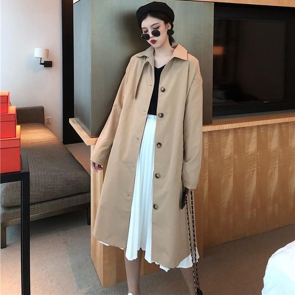 women's trench coats spring autumn women 2021 retro black loose thin coat long windbreaker jacket female le77, Tan;black
women's trench coats spring autumn women 2021 retro black loose thin coat long windbreaker jacket female le77, Tan;black