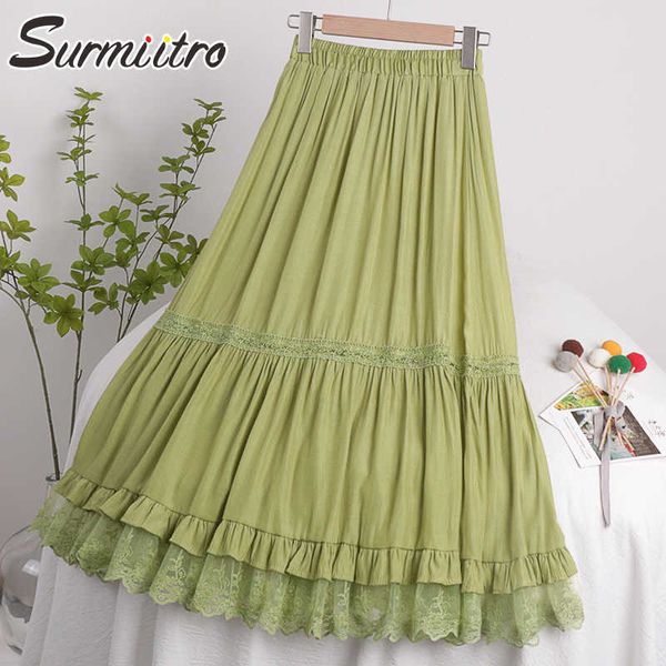 surmiitro fashoin korean summer long skirt women lace patchwork laciness high waist aesthetic midi pleated skirt female 210712, Black
surmiitro fashoin korean summer long skirt women lace patchwork laciness high waist aesthetic midi pleated skirt female 210712, Black