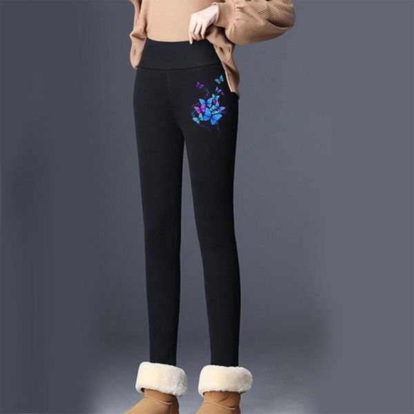 women's leggings high waist thick velvet women solid color workout slim elastic pants keep warm trousers, Black
women's leggings high waist thick velvet women solid color workout slim elastic pants keep warm trousers, Black