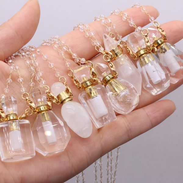 pendant necklaces extremely charming necklace natural stone clear quartz perfume bottle for ms party banquet wedding jewelry gift, Silver
pendant necklaces extremely charming necklace natural stone clear quartz perfume bottle for ms party banquet wedding jewelry gift, Silver