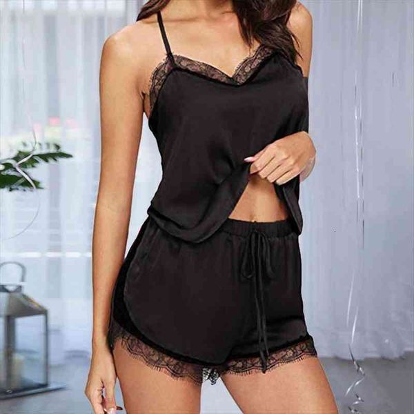 solid pajama sets sleeveless lace women sleepwear polyester pyjamas two piece set spaghetti srtap home clothes, Black;red
solid pajama sets sleeveless lace women sleepwear polyester pyjamas two piece set spaghetti srtap home clothes, Black;red
