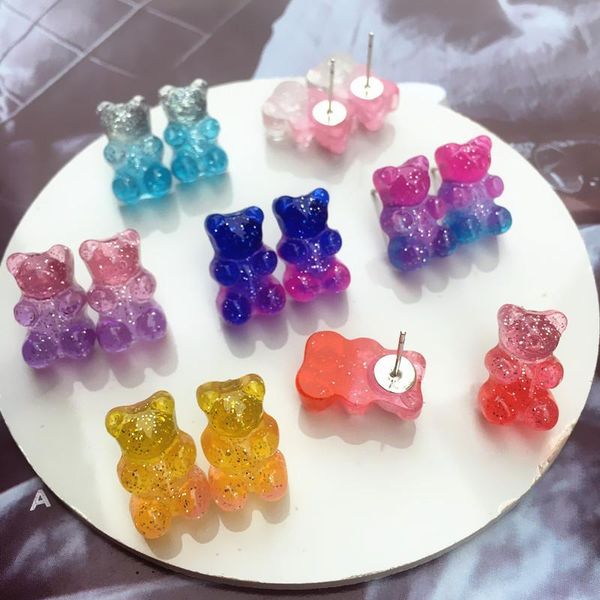 stud bear rainbow rubber candy earrings with soft and cute ear clips suitable for little girls birthday gifts, Golden;silver
stud bear rainbow rubber candy earrings with soft and cute ear clips suitable for little girls birthday gifts, Golden;silver