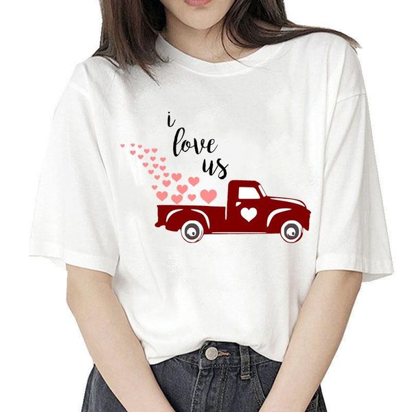 women's t-shirt selling valentine's day truck series printed short sleeve round neck aesthetic clothes women 2021, White
women's t-shirt selling valentine's day truck series printed short sleeve round neck aesthetic clothes women 2021, White