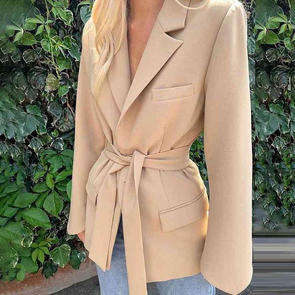 european and american fashion : spring women's cardigan tie waist lapel slim suit coat 210602, White;black
european and american fashion : spring women's cardigan tie waist lapel slim suit coat 210602, White;black