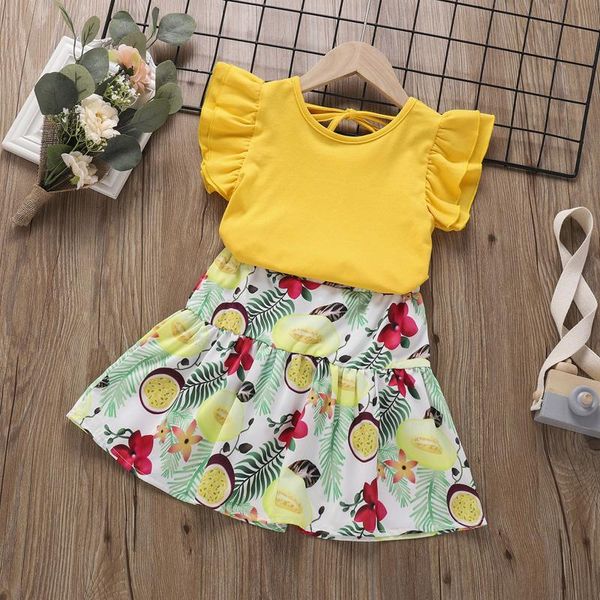 40# children clothes baby girls solid ruffle sleeve t-shirts neckline tie high waist floral skirt outfits sets ropa niña clothing, White
40# children clothes baby girls solid ruffle sleeve t-shirts neckline tie high waist floral skirt outfits sets ropa niña clothing, White