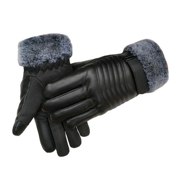 men winter gloves touch screen windproof anti slip warm with fur cuff for cycling running hiking golfing fishing, Black
men winter gloves touch screen windproof anti slip warm with fur cuff for cycling running hiking golfing fishing, Black