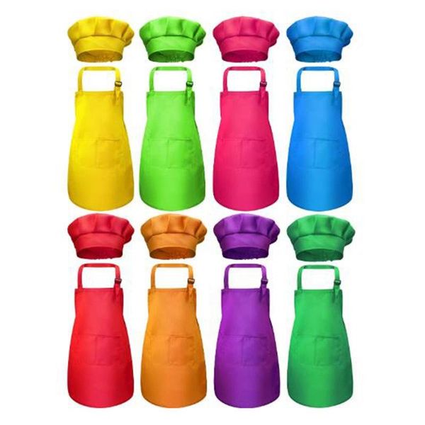 8-piece children's apron and chef hat set with 2 pockets adjustable kitchen cooking aprons
8-piece children's apron and chef hat set with 2 pockets adjustable kitchen cooking aprons
