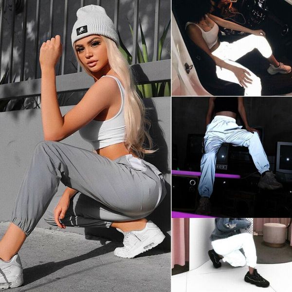 women's pants & capris autumn night reflective cargo women solid color casual loose streetwear joggers hip hop set, Black;white
women's pants & capris autumn night reflective cargo women solid color casual loose streetwear joggers hip hop set, Black;white