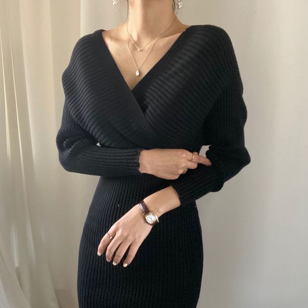 casual dresses autumn winter sweater dress women khaki pink black knee length rib knitting long sleeve v neck female zfrx, Black;gray
casual dresses autumn winter sweater dress women khaki pink black knee length rib knitting long sleeve v neck female zfrx, Black;gray