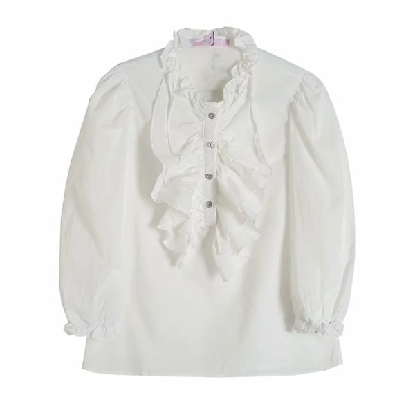summer women button decoration cascading ruffle white shirt female lantern sleeve blouse casual lady loose blusas s8909 210430
summer women button decoration cascading ruffle white shirt female lantern sleeve blouse casual lady loose blusas s8909 210430