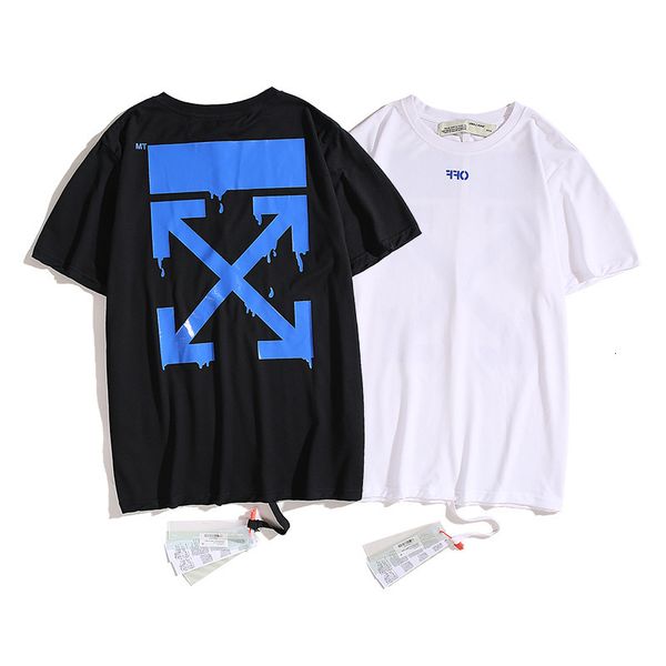 casual 2021 summer off fashion loose short sleeve t-shirt blue arrow, White;black
casual 2021 summer off fashion loose short sleeve t-shirt blue arrow, White;black