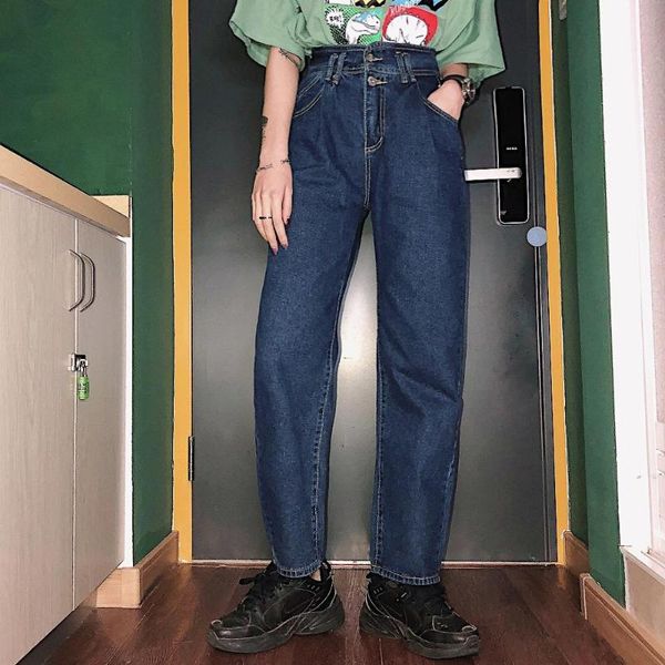 women's jeans spring 2021 high waisted two button korean retro all-around girl daddy straight tube jean, Blue
women's jeans spring 2021 high waisted two button korean retro all-around girl daddy straight tube jean, Blue