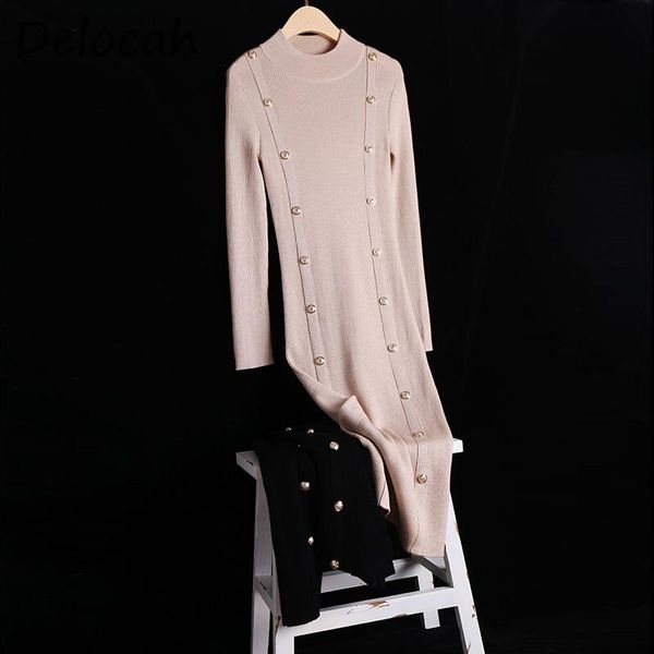 casual dresses delocah women autumn fashion designer party midi dress double breasted long sleeve solid printed ladies knitting a-line, Black;gray
casual dresses delocah women autumn fashion designer party midi dress double breasted long sleeve solid printed ladies knitting a-line, Black;gray