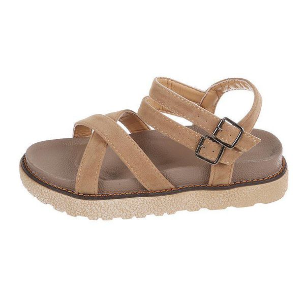 women's thick bottom round head matte surface sandals 2021 summer cross bandage ankle buckles ladies outdoor casual shoes, Black
women's thick bottom round head matte surface sandals 2021 summer cross bandage ankle buckles ladies outdoor casual shoes, Black