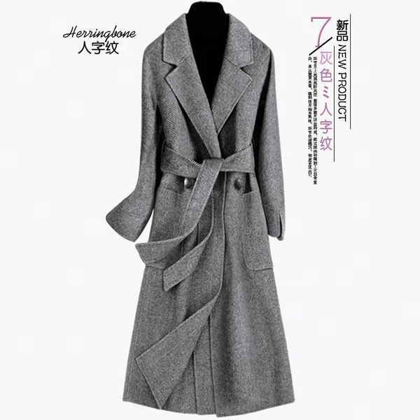 women's wool & blends cashmere overcoat middle long autumn and winter 2021 slim fit high-end woolen coat double faced hepburn style, Black
women's wool & blends cashmere overcoat middle long autumn and winter 2021 slim fit high-end woolen coat double faced hepburn style, Black