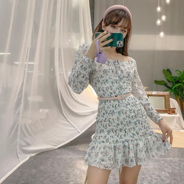 french laziness girl vintage white pleated floral long sleeve dress elastic wrap hip above knee puff dresses casual, Black;gray
french laziness girl vintage white pleated floral long sleeve dress elastic wrap hip above knee puff dresses casual, Black;gray