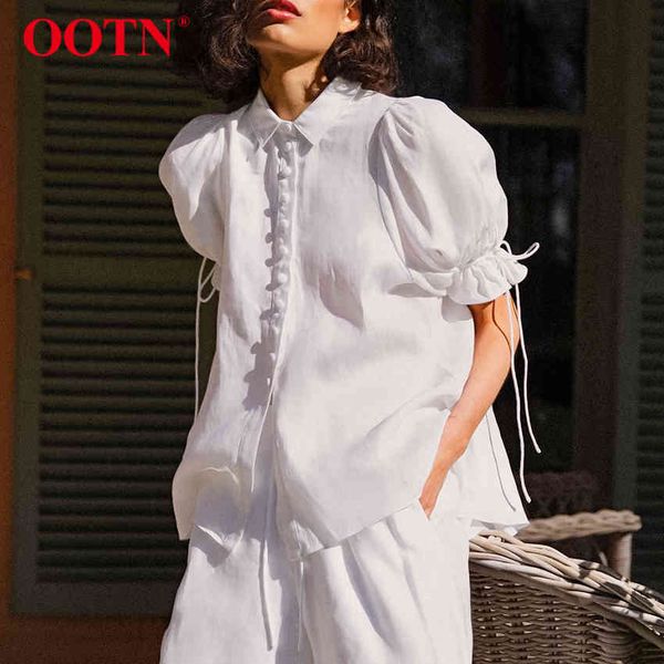 ootn single breasted casual white blouse women summer ladies puff short sleeve shirt lace up ruffled elegant blouse cotton 210413
ootn single breasted casual white blouse women summer ladies puff short sleeve shirt lace up ruffled elegant blouse cotton 210413