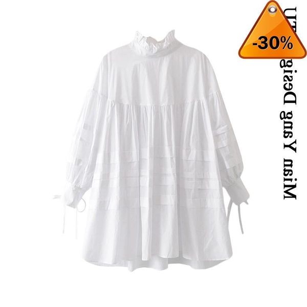 women's blouses & shirts ruffles split women joint big size blouse stand collar long sleeve loose fit shirt fashion spring autumn 2021, White
women's blouses & shirts ruffles split women joint big size blouse stand collar long sleeve loose fit shirt fashion spring autumn 2021, White