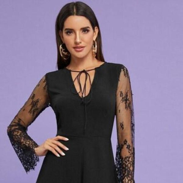 women's jumpsuits & rompers women v neck lace floral sleeve bodycon jumpsuit slim romper short pants, Black;white
women's jumpsuits & rompers women v neck lace floral sleeve bodycon jumpsuit slim romper short pants, Black;white