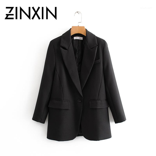 zinxinfashion women black suit blazer long sleeve pocket office lady business coat female retro women's suits & blazers, White;black
zinxinfashion women black suit blazer long sleeve pocket office lady business coat female retro women's suits & blazers, White;black