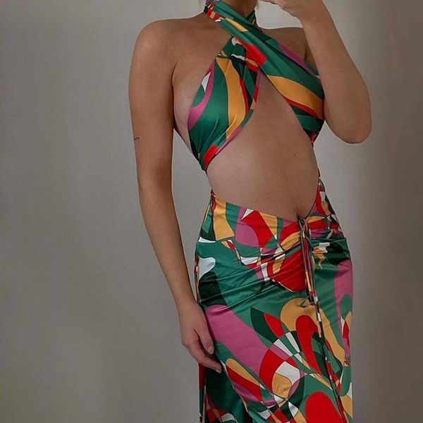 print tracksuit woman two piece boho outfit suits halter bandage tanks and ruched drawstring midi skirts matching sets one-piece
print tracksuit woman two piece boho outfit suits halter bandage tanks and ruched drawstring midi skirts matching sets one-piece