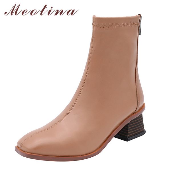 ankle boots women shoes genuine leather high heel short square toe block heels zipper ladies autumn brown 42 210517, Black
ankle boots women shoes genuine leather high heel short square toe block heels zipper ladies autumn brown 42 210517, Black