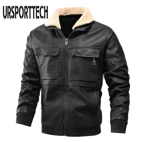 men's jackets ursporttech mens leather jacket winter casual thick fleece men motorcycle pu biker coats fur collar multi-pockets, Black;brown
men's jackets ursporttech mens leather jacket winter casual thick fleece men motorcycle pu biker coats fur collar multi-pockets, Black;brown