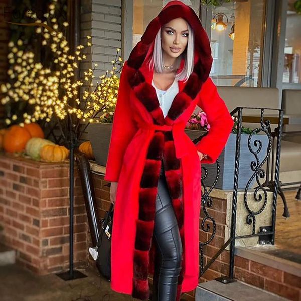 women's fur & faux furealux autumn winter woolen coat with natural extra-long rex collar high-quality fashion parker clothing, Black
women's fur & faux furealux autumn winter woolen coat with natural extra-long rex collar high-quality fashion parker clothing, Black