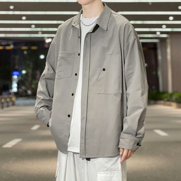 men's casual shirts gray autumn black casual male shirt retro pocket work done with tools streetwear loose sleeve long men's on 8r, White;black
men's casual shirts gray autumn black casual male shirt retro pocket work done with tools streetwear loose sleeve long men's on 8r, White;black