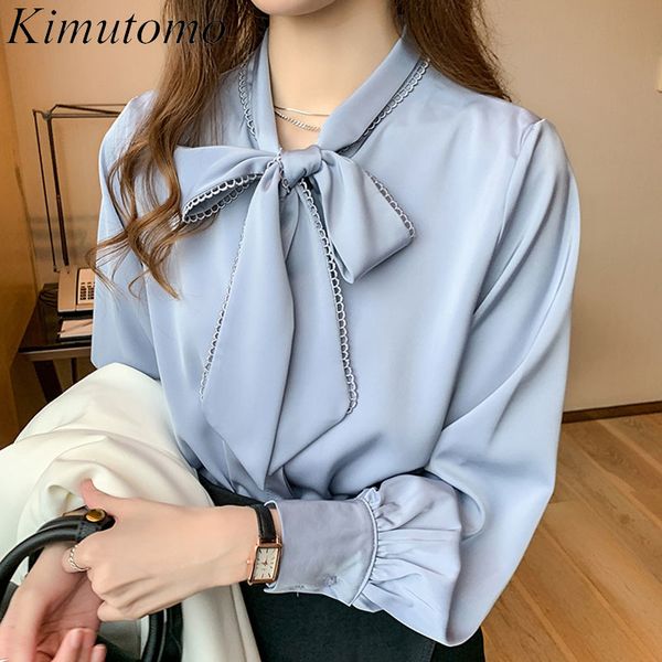 kimutomo elegant fashion women chiffon blouse korean style long sleeve bow shirt office lady white blue clothes spring 210521
kimutomo elegant fashion women chiffon blouse korean style long sleeve bow shirt office lady white blue clothes spring 210521