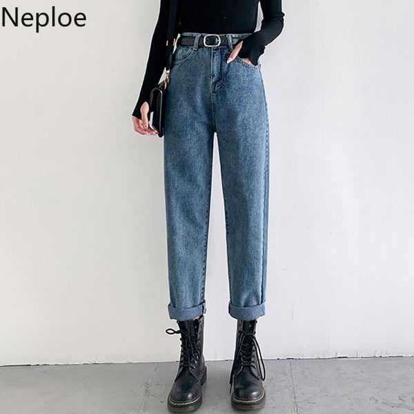 women's pants & capris neploe 2021 spring jeans women elegant slim fit long zipper button belt high waist denim harem trousers 57398, Black;white
women's pants & capris neploe 2021 spring jeans women elegant slim fit long zipper button belt high waist denim harem trousers 57398, Black;white